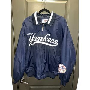 VNTG New York Yankees Majestic Jacket Mens L Navy Full Zip MLB Baseball Jacket